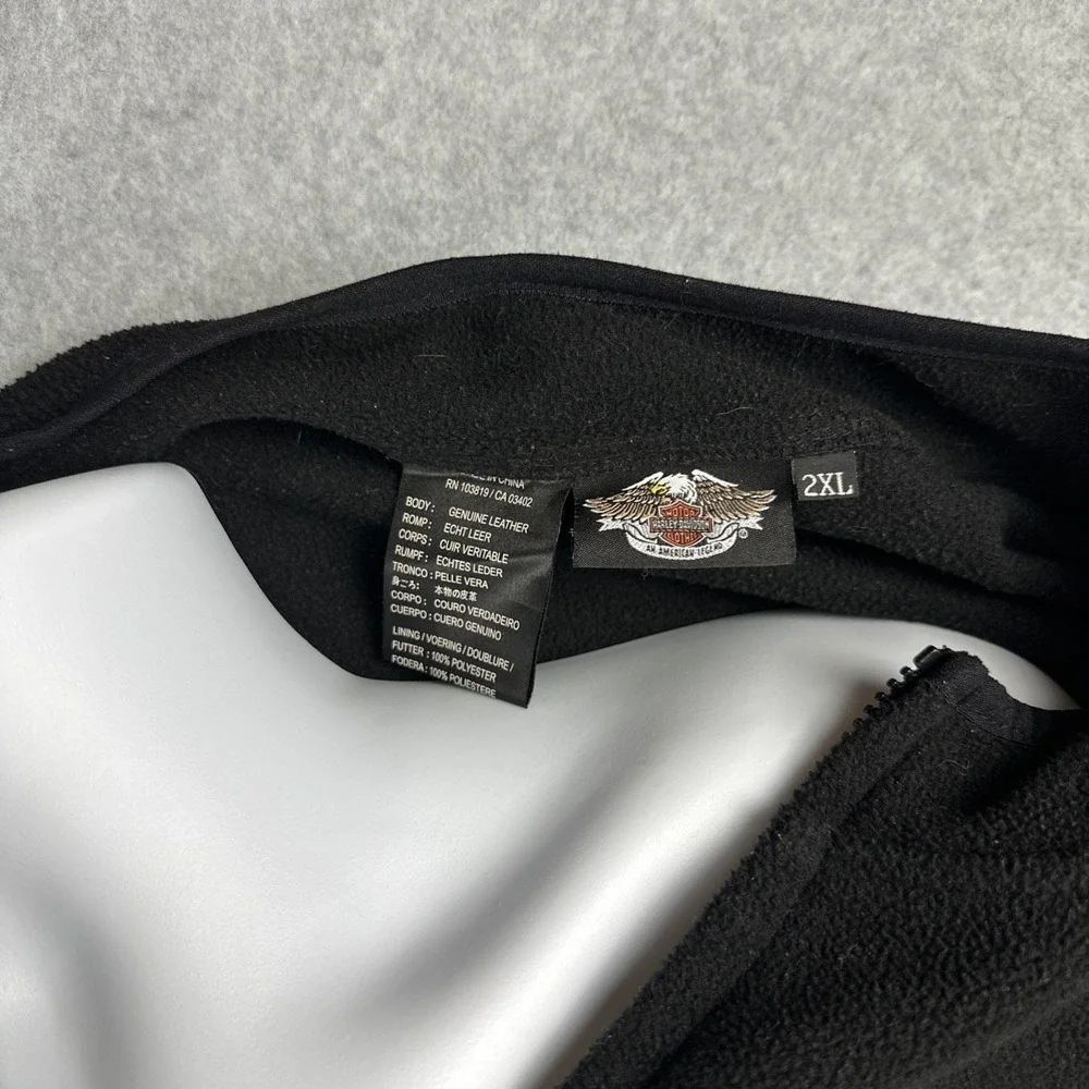 Harley Davidson Jacket Removeable Liner 2XL‎ Black Fleece Slash 97180-10VM